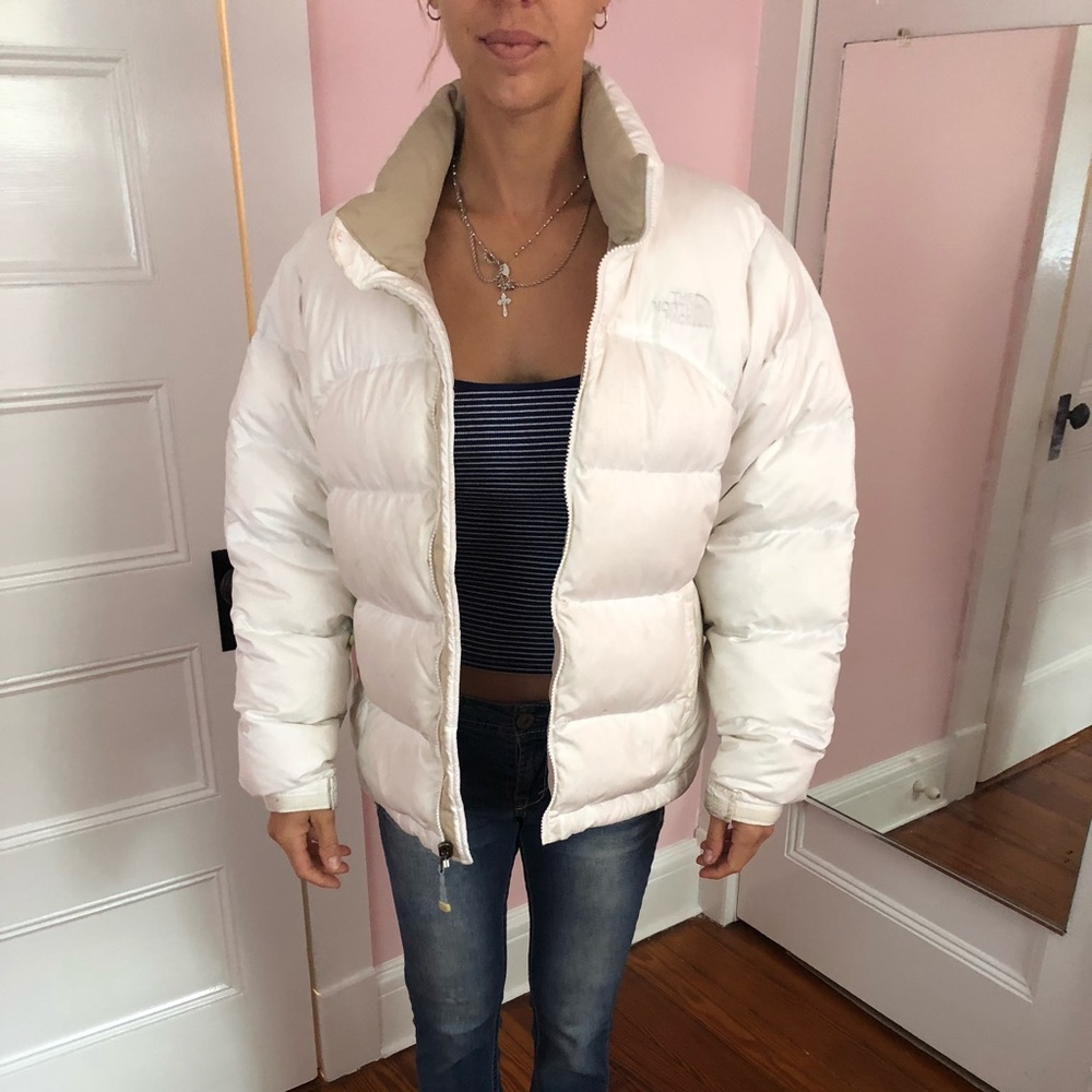 North face white jacket size medium! Like new